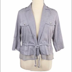 Lane Bryant Linen Blend Tie Waist Jacket